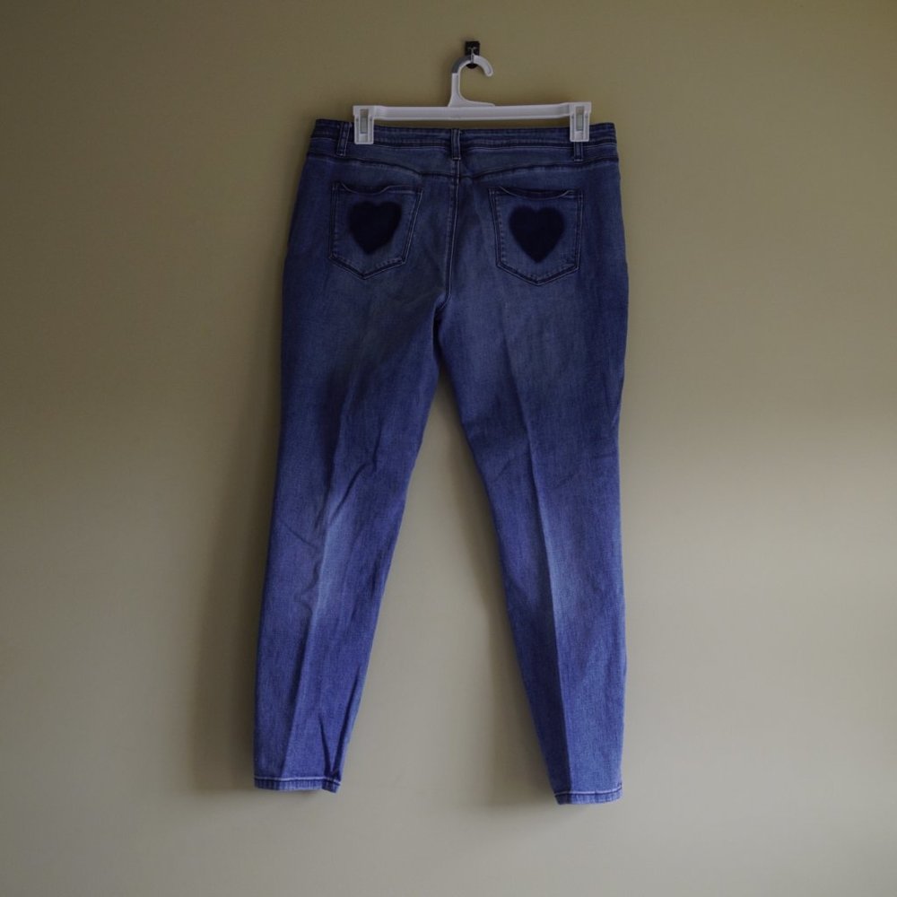 Modcloth Light Blue Heart Pocket Cotton Jeans, Size XL